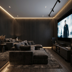 Black Grey Acoustic Wall Panel in media room