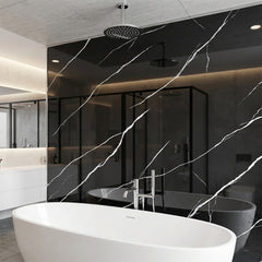 Black Marble Gloss PVC Kitchen Shower Wall Panel 2400mm x 1000mm x 10mm