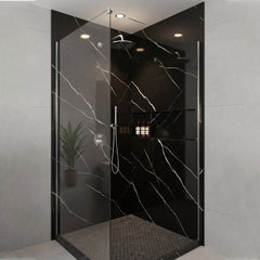 Black Marble Gloss PVC Kitchen Shower Wall Panel 2400mm x 1000mm x 10mm