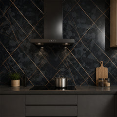 Black Rock 3d PVC Shower Kitchen Wall Panel