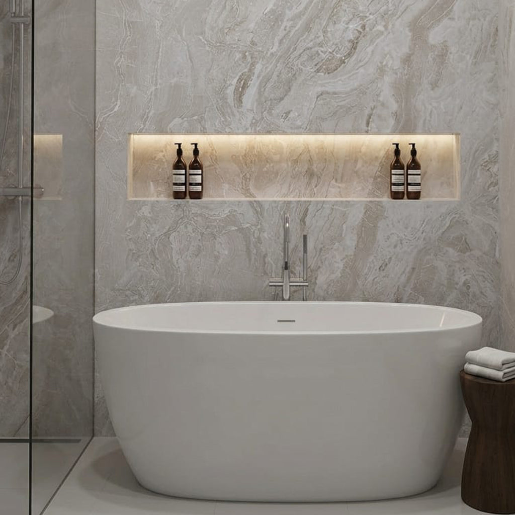 Glaze Stone Gloss PVC Kichen Bathroom Wall Panel