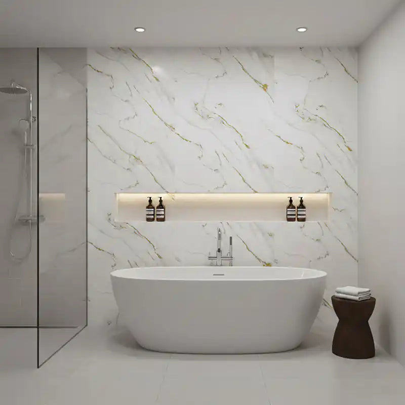 Glided Gold PVC Shower Wet Wall Panel