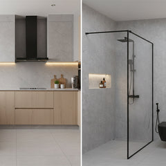 Grey Slate Gloss PVC Shower Wall Panel