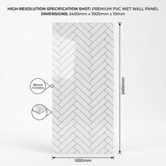 Herringbone Gloss PVC Kitchen Bathroom Wall Panel