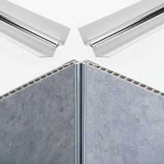Internal Chrome Corner PVC Waterproof Shower Wall Panel Trim 2400mm x 10mm