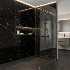 Laketon Grey Gold Gloss PVC Kitchen Shower Wall Panel 2400mm x 1000mm x 10mm