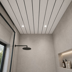 White With Black Lines Ceiling Cladding