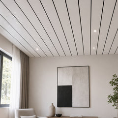 6 Pack 8mm White With Black Lines Gloss 2.7mm Ceiling Cladding Panel