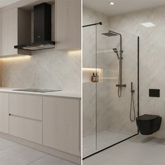 Pergamon Marble Gloss PVC Shower Wall Panel