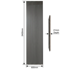 Light Grey Acoustic Wall Panel - Sound Absorbing Slat Wall (2400mm x 600mm x 21mm)