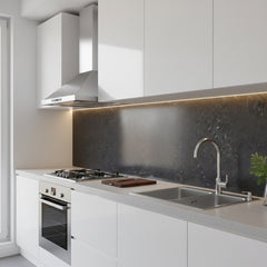 Water Wave Black Kitchen Solid Panel