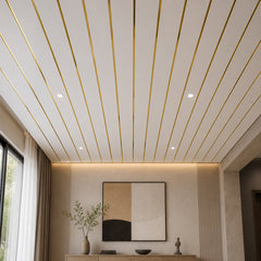 White With Gold Line Ceiling Panel