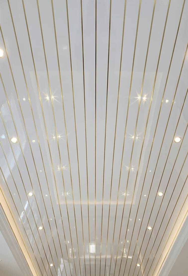 White With Gold Line Ceiling Panel