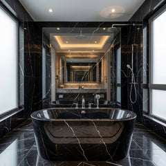 Black Marble Gloss PVC Kitchen Shower Wall Panel 2400mm x 1000mm x 10mm