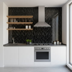 Black Calacatta Kitchen Bathrrom Solid Wall Panel