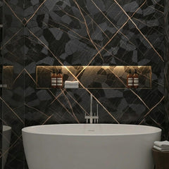 Black Rock 3D PVC Kitchen Bathroom Wet Wall Panel