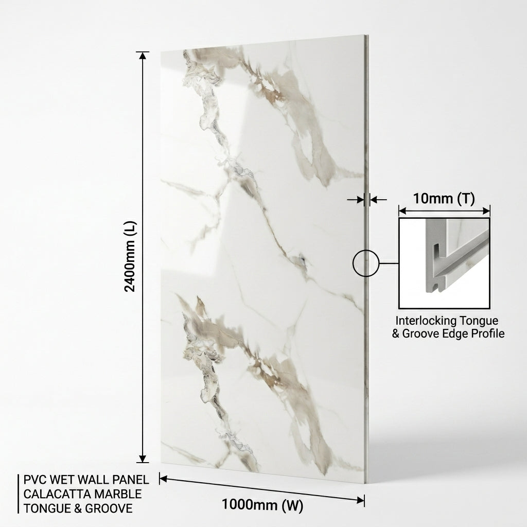 Carrara Bronze 3D Style PVC Shower Kitchen Wall Panel