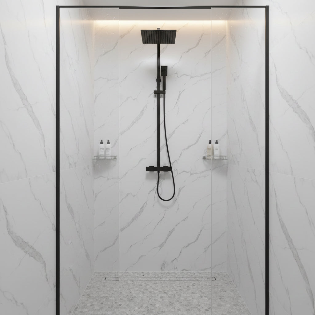 Carrara Marble Matt Shower Kitchen Wet Wall Panel