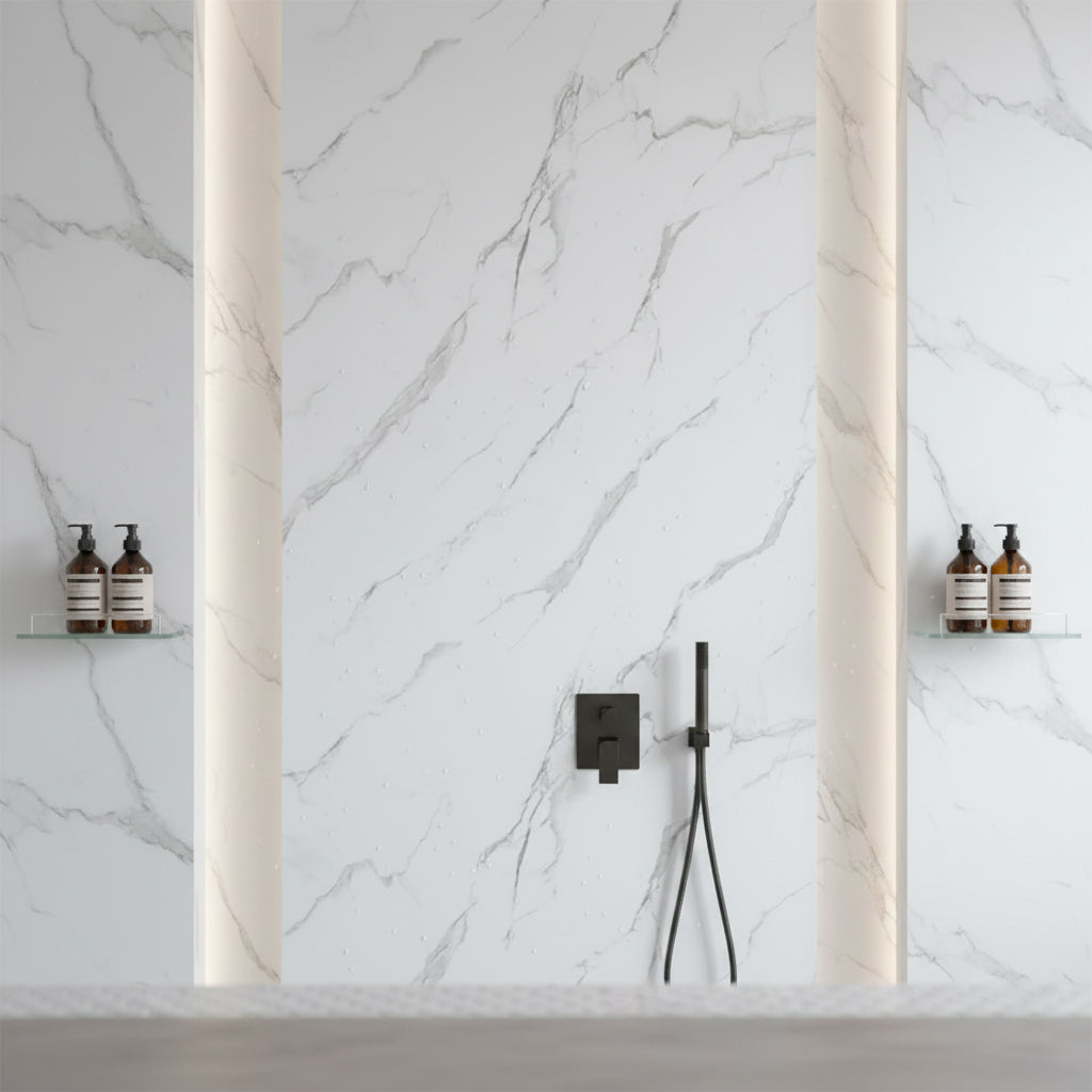 Carrara Marble Matt Shower Kitchen Wet Wall Panel