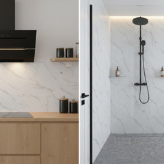 Carrara Marble Matt Shower Kitchen Wet Wall Panel