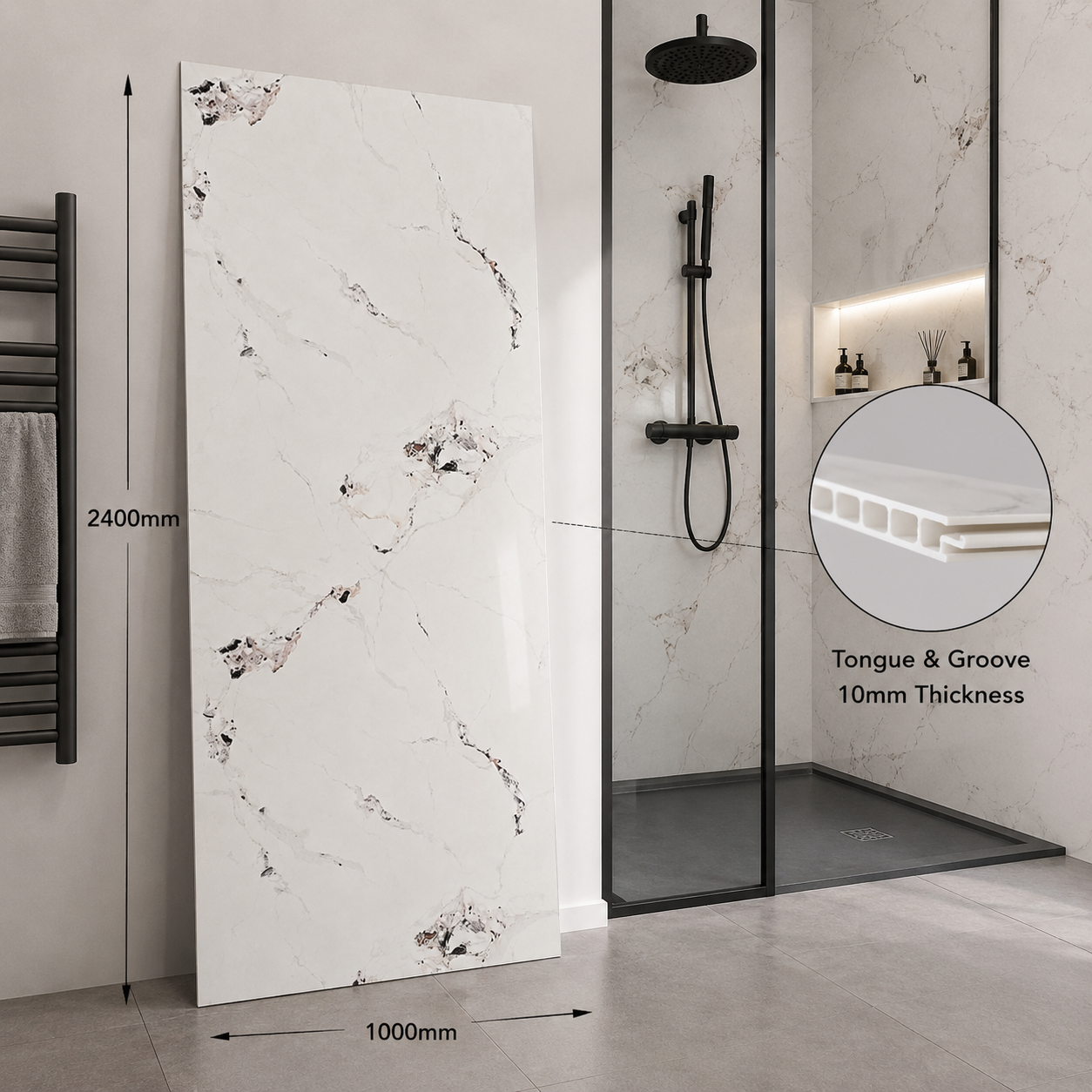 Platinum Whisper PVC Kitchen Bathroom Shower Wet Wall Panel