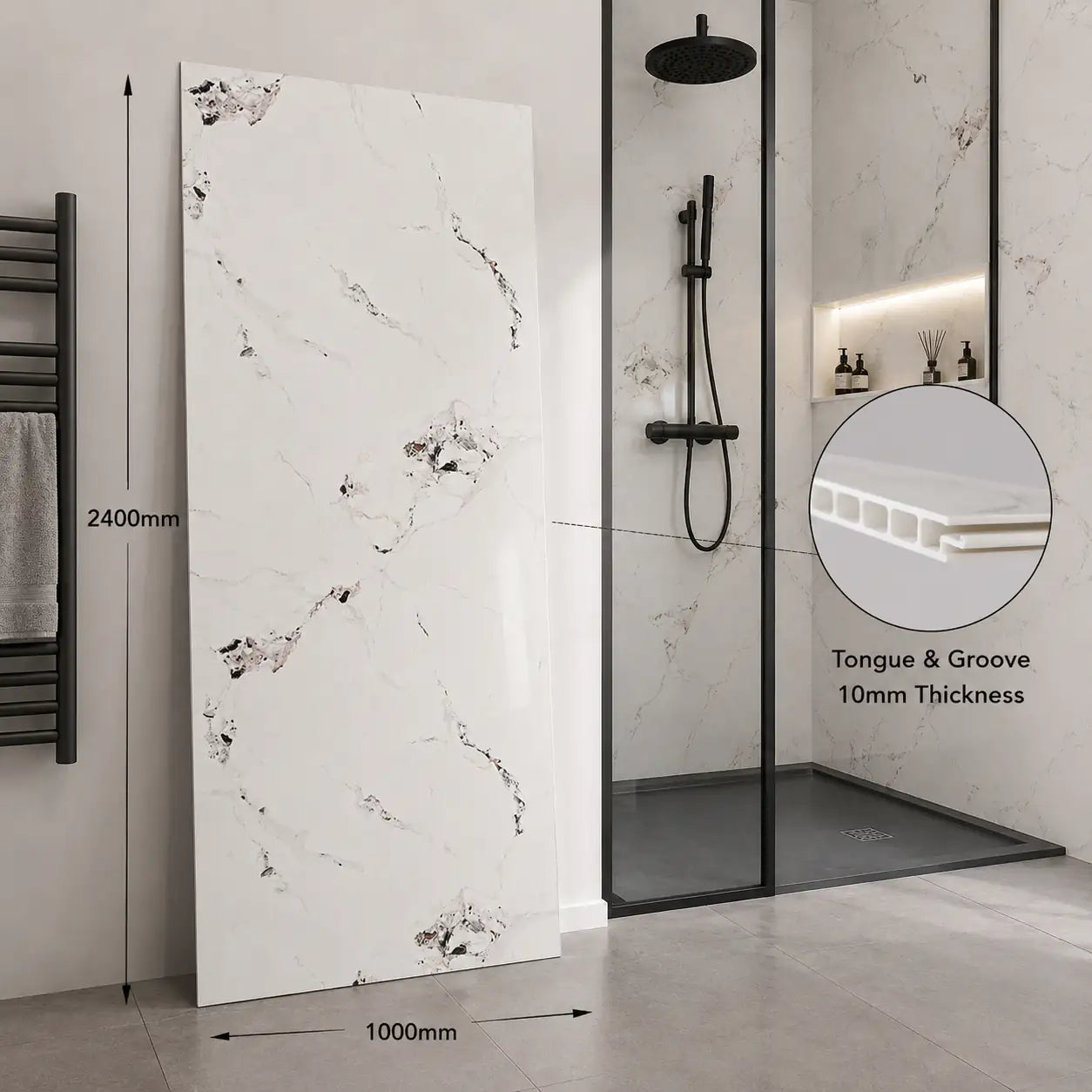 Platinum Whisper PVC Kitchen Bathroom Shower Wet Wall Panel