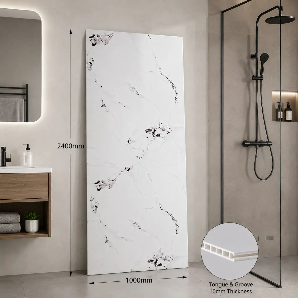 Platinum Whisper PVC Kitchen Bathroom Shower Wet Wall Panel