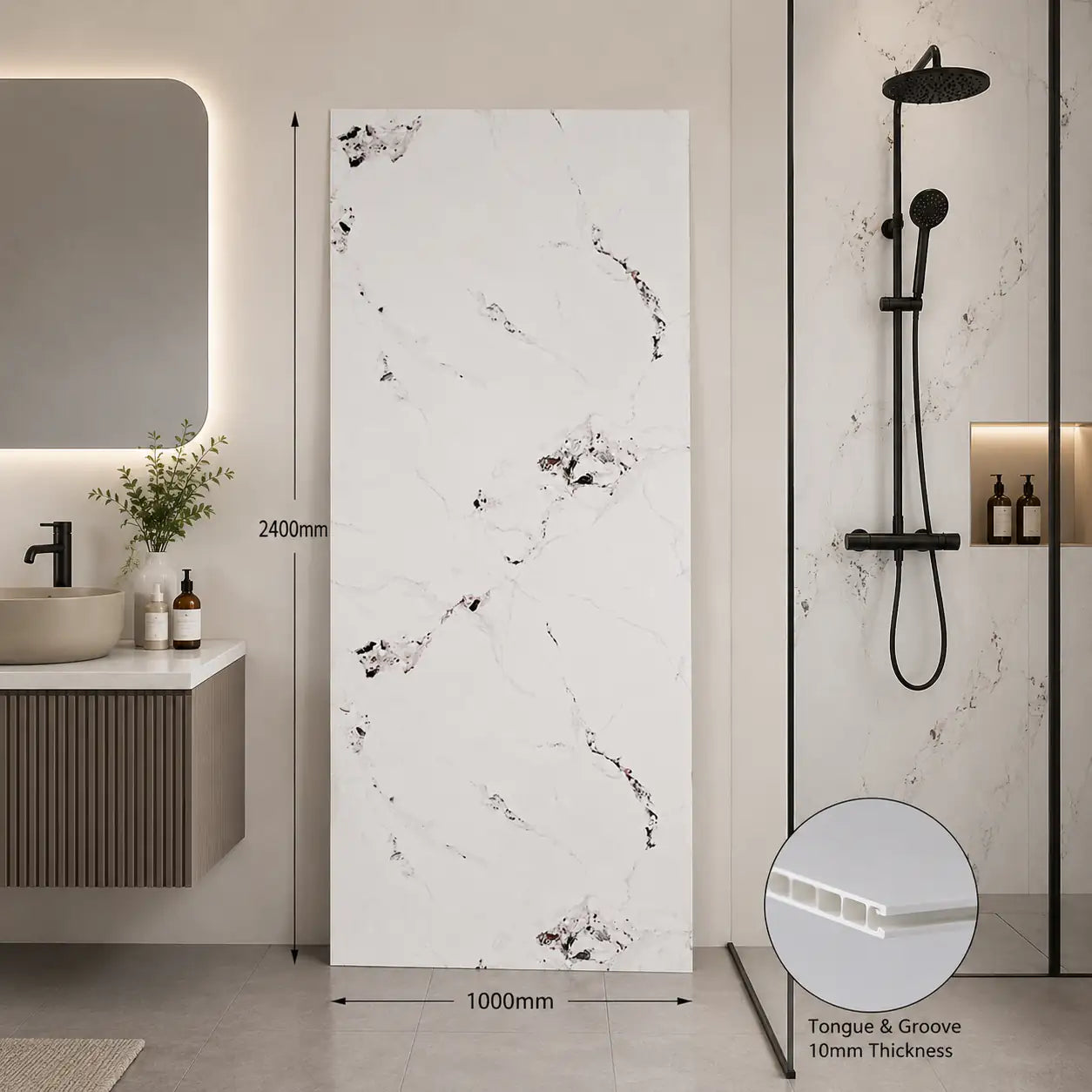 Platinum Whisper PVC Kitchen Bathroom Shower Wet Wall Panel
