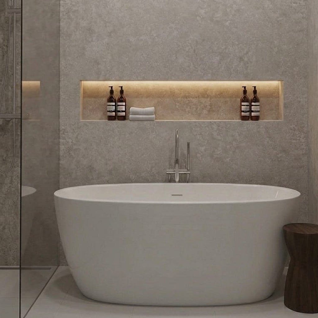 Concrete Beige Gloss PVC Kitchen Bathroom Wet Wall Panel