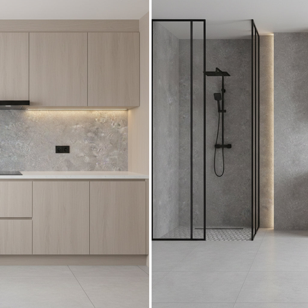 Concrete Grey PVC Shower Kitchen Wet Wall Panel