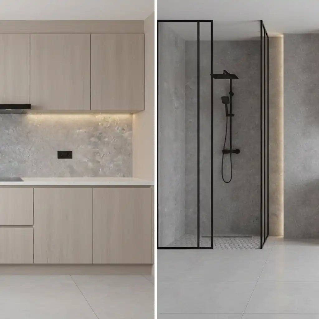 Concrete Grey PVC Shower Kitchen Wet Wall Panel