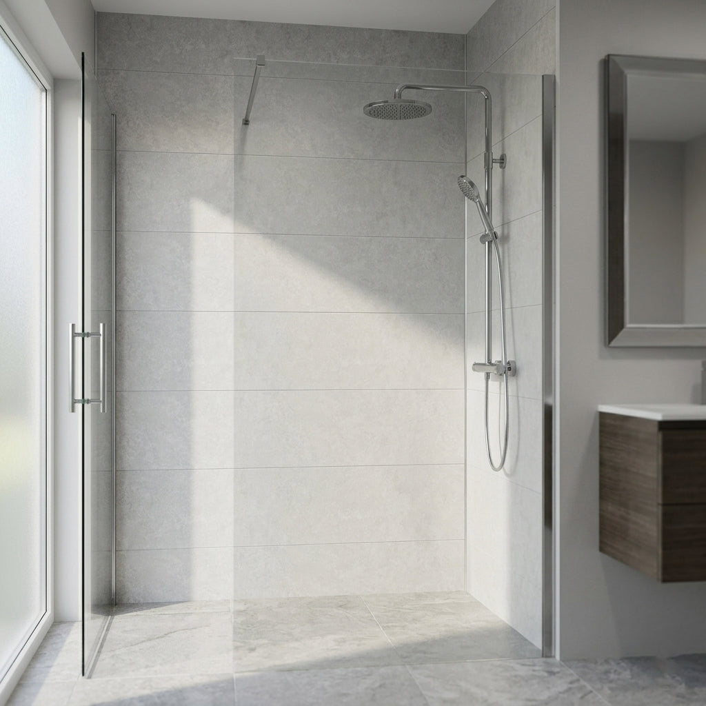 Concrete White Matt Kitchen Bathroom Wet Wall Panel
