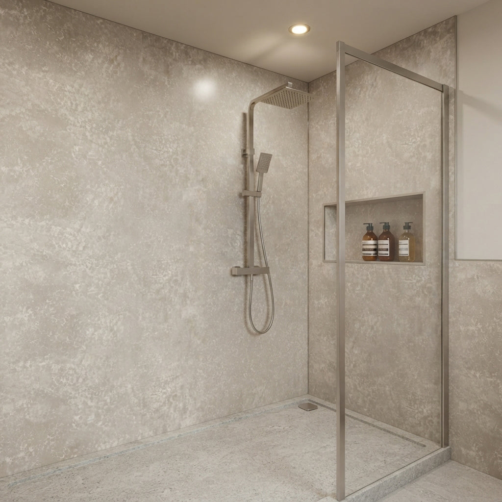 Concrete Beige Gloss PVC Wall Panel 2400 x 1000 x 10mm