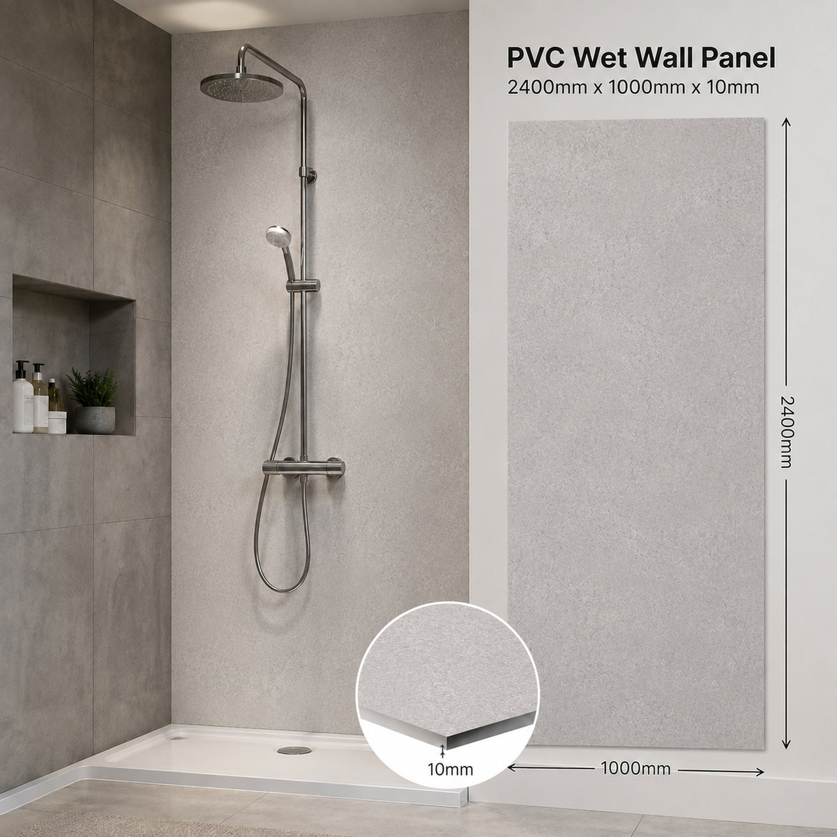 Concrete Beige Matt PVC Wall Panel 2400 x 1000 x 10mm