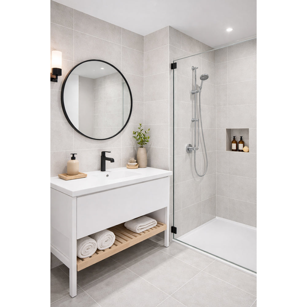 Concrete White Gloss PVC Kitchen Bathroom Wet Wall Panel