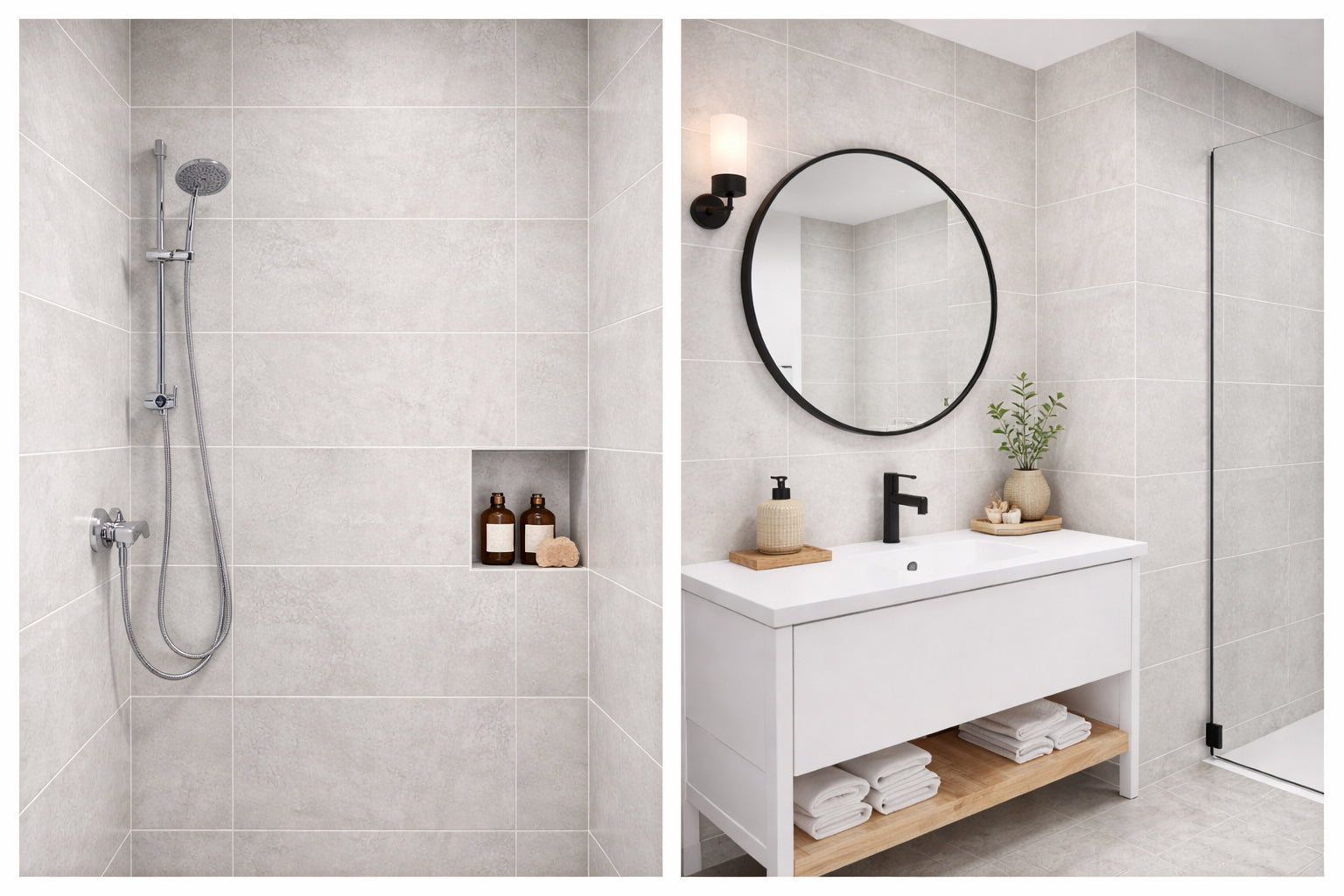 Concrete White Matt Kitchen Bathroom PVC Wet Wall Panel