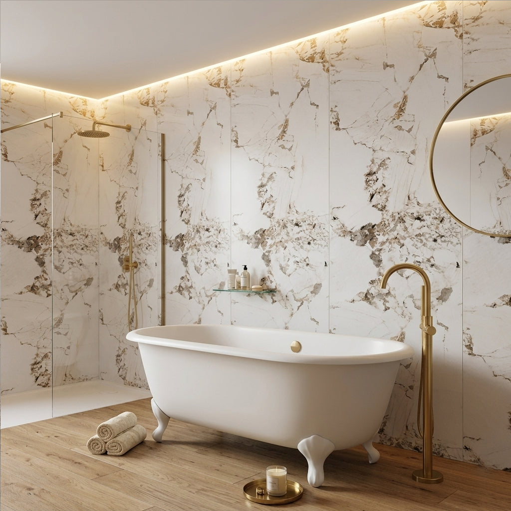 Costwold Frost Vein PVC Kitchen Shower Wall Panel 2400mm x 1000mm x 10mm