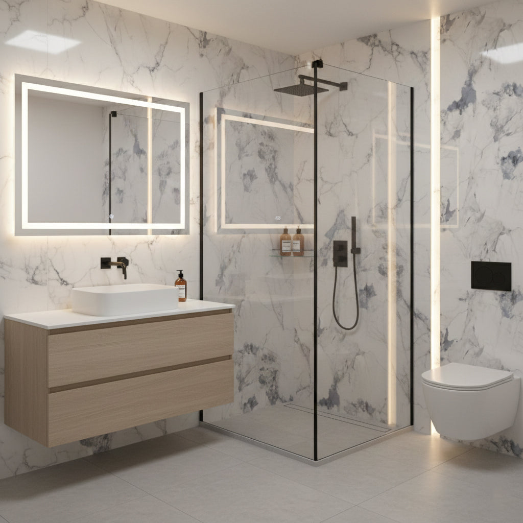 Crush Blue PVC Shower Wall Panel