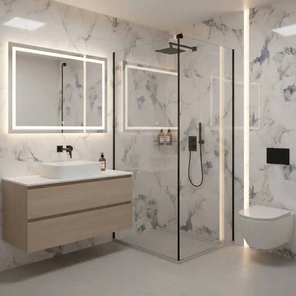 Crush Blue PVC Shower Wall Panel