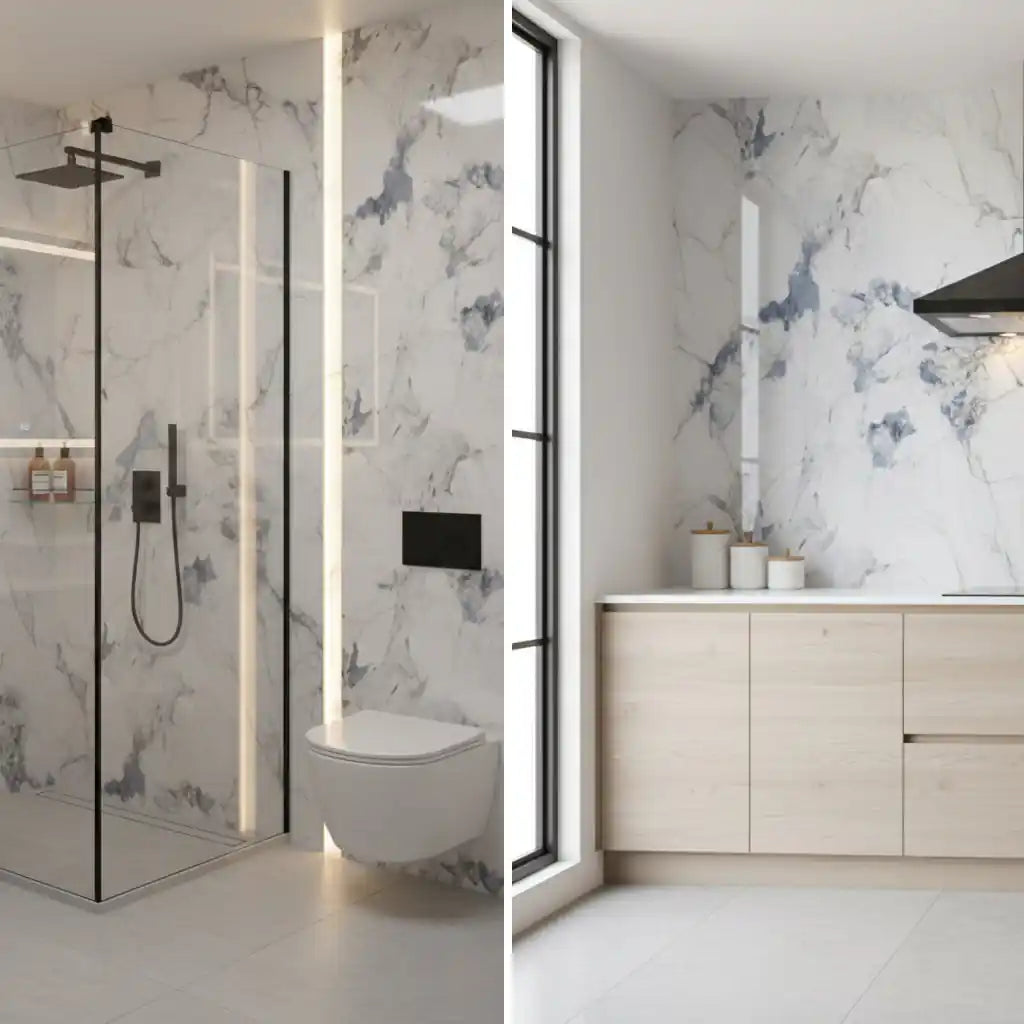 Crush Blue PVC Shower Wet Wall Panel