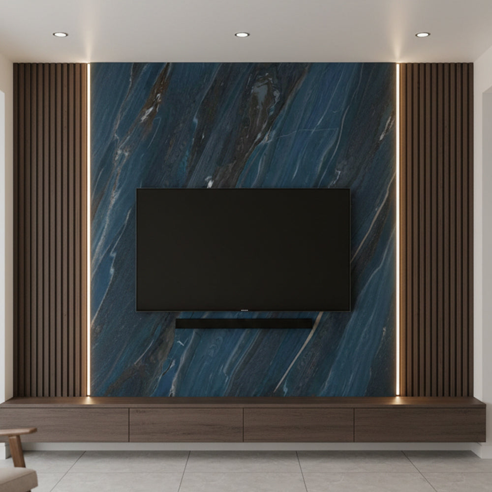 Deep Ocean Blue Solid Core Wall Panel