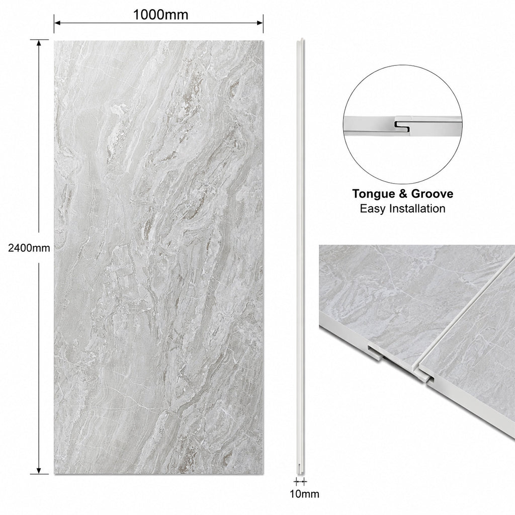 Glaze Stone Gloss PVC Kichen Bathroom Wall Panel