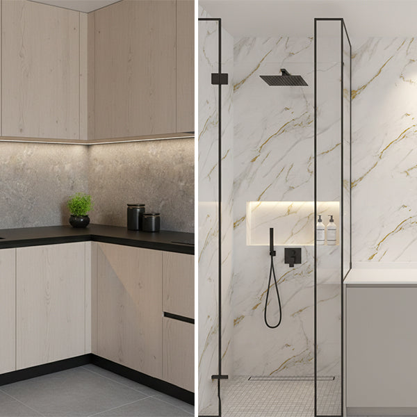 Glided Gold PVC Shower Wet Wall Panel