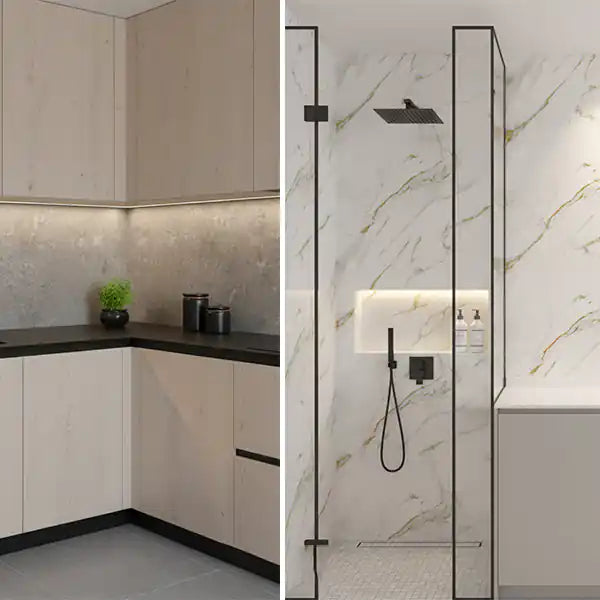 Glided Gold PVC Shower Wet Wall Panel