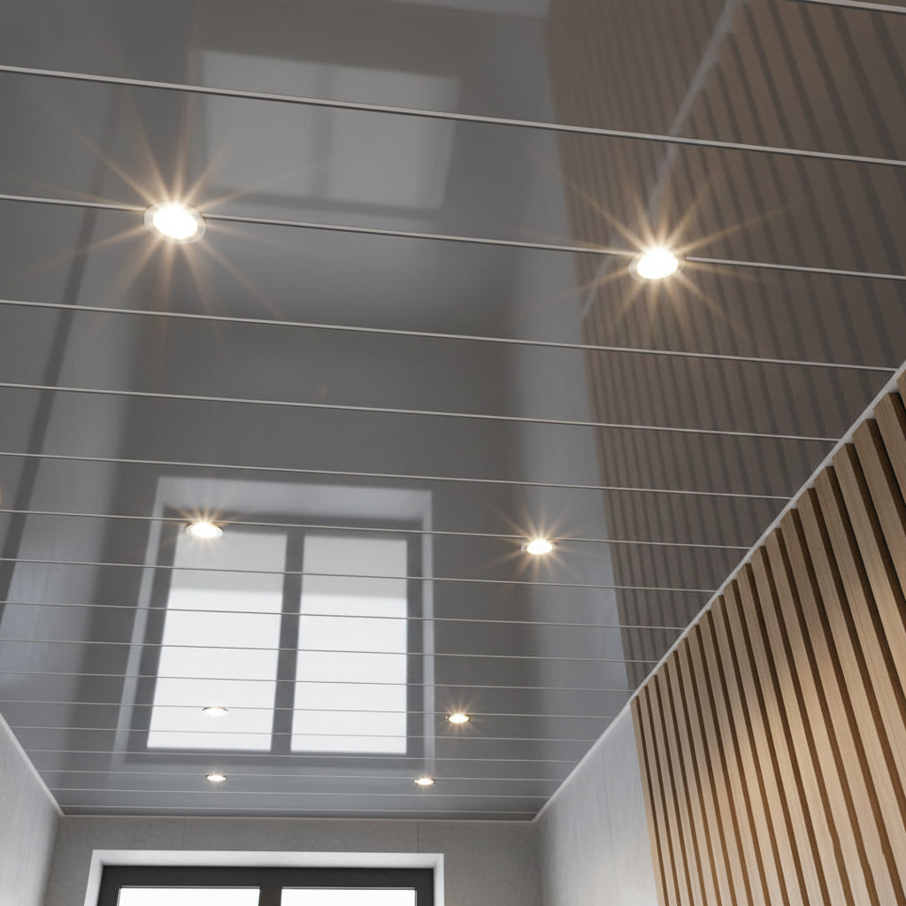 Grey Glossy Ceiling Cladding Panel