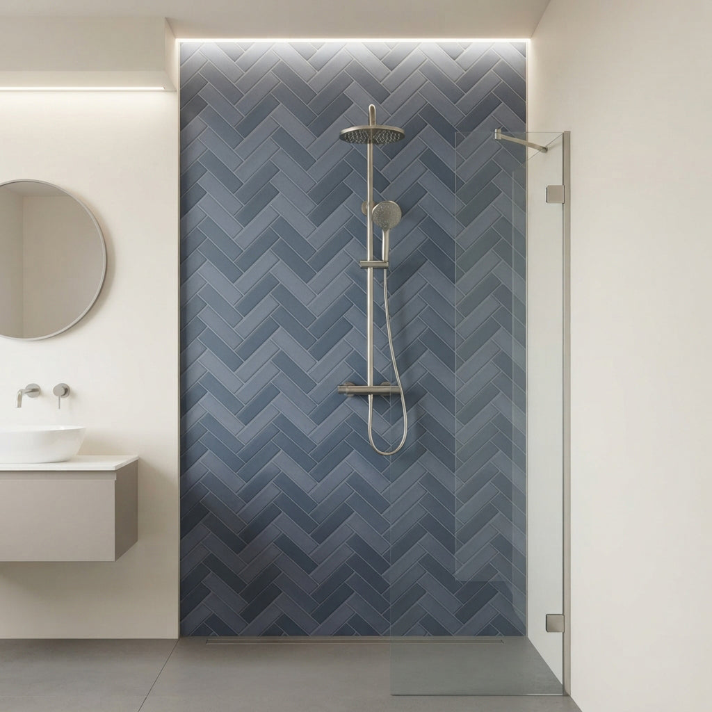 Herringbone Slate Wave Matt PVC Wall Panel