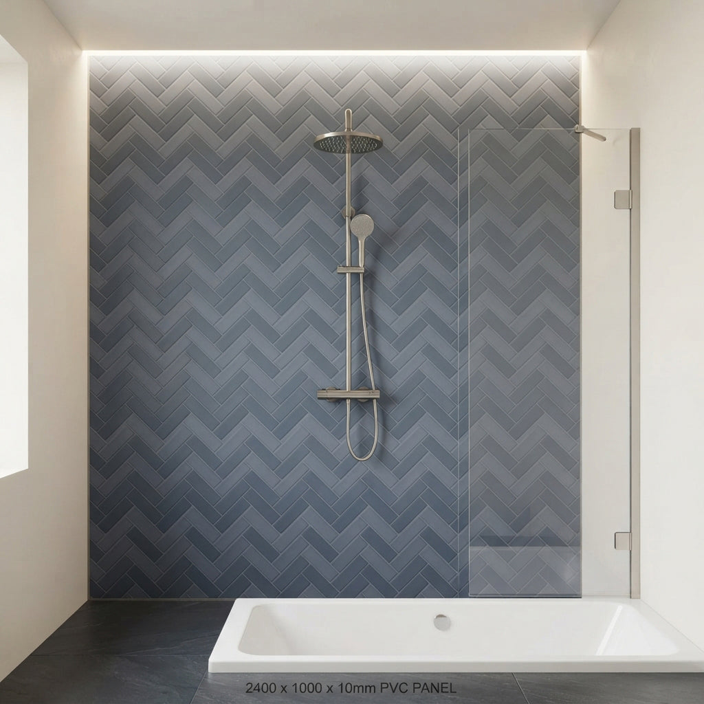Herringbone Slate Wave Matt PVC Wall Panel