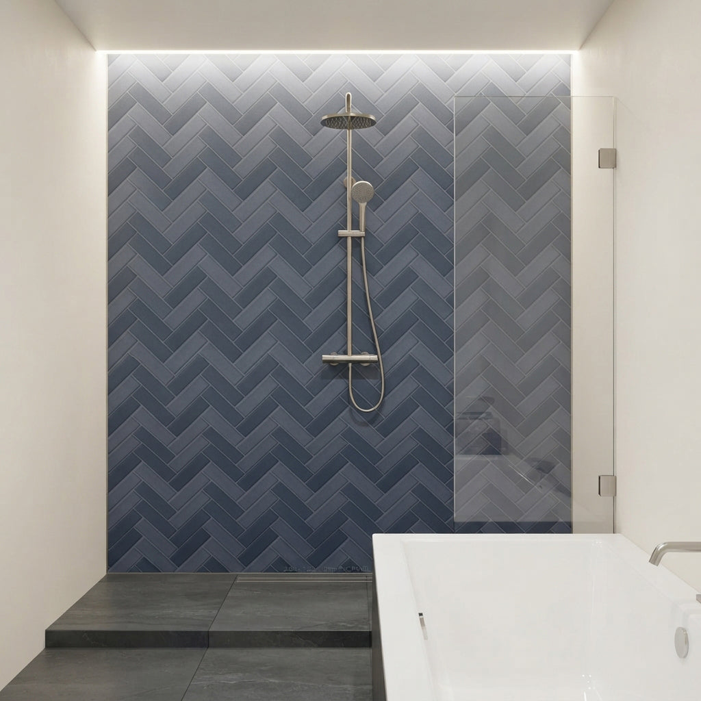 Herringbone Slate Wave Matt PVC Wall Panel