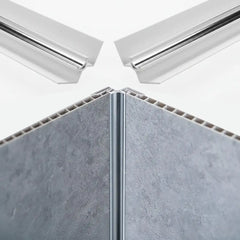 Internal Chrome Corner PVC Waterproof Shower Wall Panel Trim 2400mm x 10mm