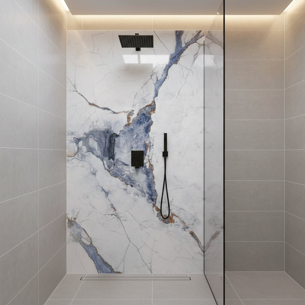 Artistic Blue Rigid Core Shower Media Wall Panel